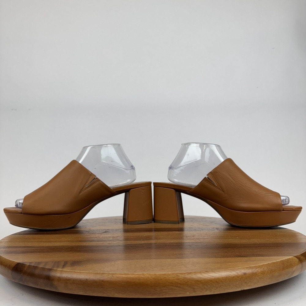 New Womens Aerosoles Cassy Brown Leather Heeled Slide Sandals Size 10 M NWOB - Picture 5 of 10